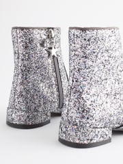 Silver Sparkle Occasion Heeled Boots - Image 4 of 5