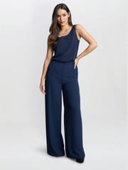 Gina Bacconi Chiffon Layered Slit Trousers - Image 3 of 5