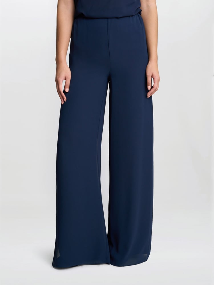 Gina Bacconi Chiffon Layered Slit Trousers - Image 5 of 5