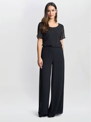 Gina Bacconi Chiffon Layered Slit Trousers - Image 1 of 5