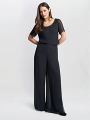 Gina Bacconi Chiffon Layered Slit Trousers - Image 4 of 5