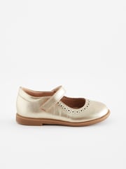 Gold Leather Leather Mary Jane Touch fastening Brogues - Image 2 of 5