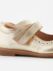 Gold Leather Leather Mary Jane Touch fastening Brogues - Image 5 of 5