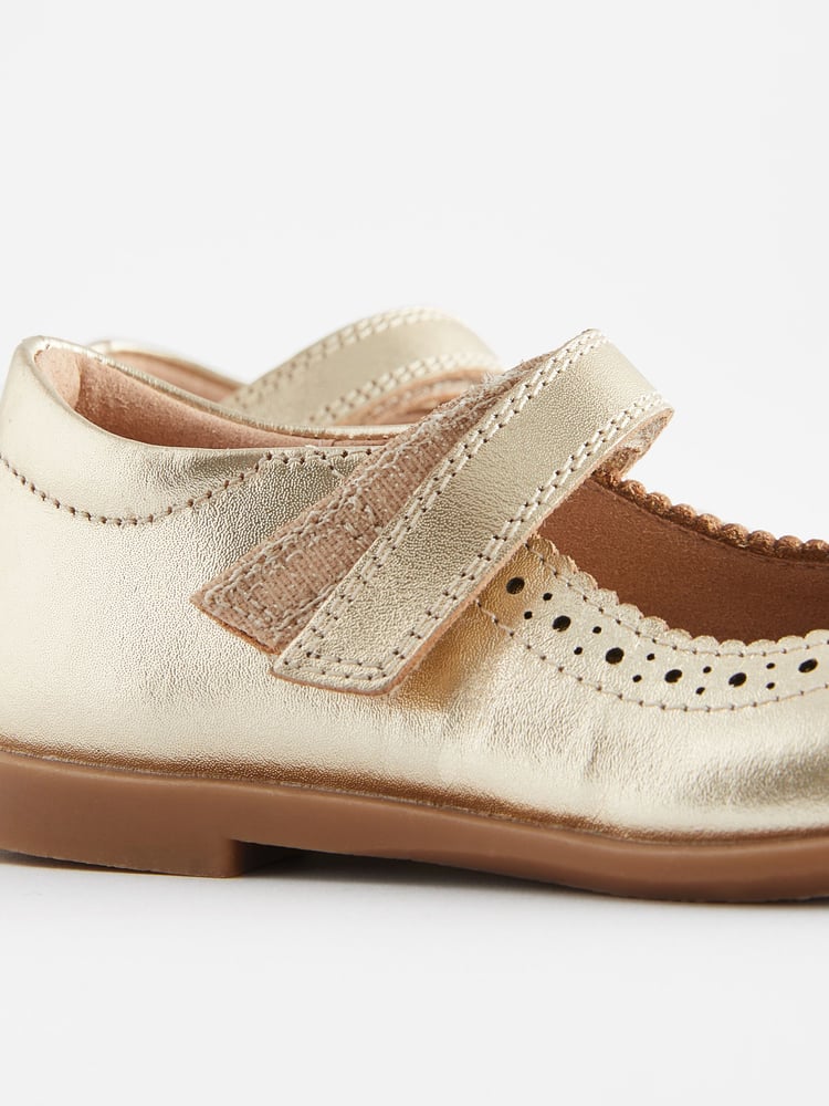 Gold Leather Leather Mary Jane Touch fastening Brogues - Image 5 of 5