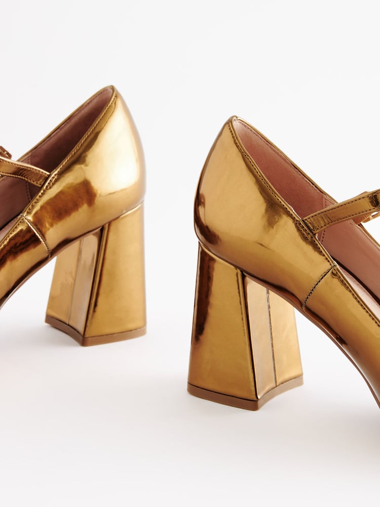 Gold Forever Comfort® T-Bar Block Heel Shoes - Image 7 of 7 Gold Forever Comfort® T-Bar Block Heel Shoes - Image 7 of 7
