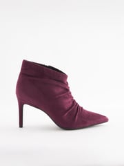 Berry Red Forever Comfort® Point Toe Ruched Ankle Boots - Image 2 of 5