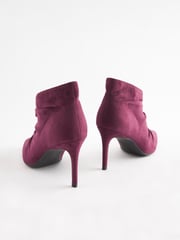 Berry Red Forever Comfort® Point Toe Ruched Ankle Boots - Image 3 of 5