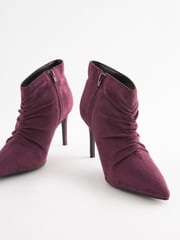Berry Red Forever Comfort® Point Toe Ruched Ankle Boots - Image 4 of 5