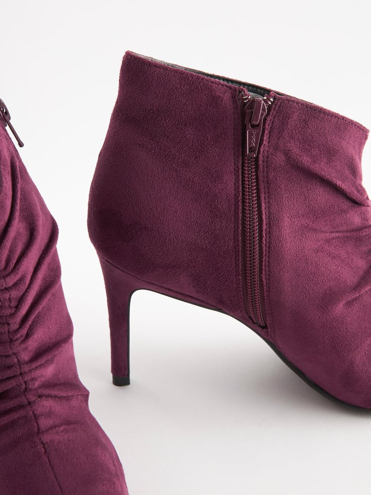 Berry Red Forever Comfort® Point Toe Ruched Ankle Boots - Image 5 of 5
