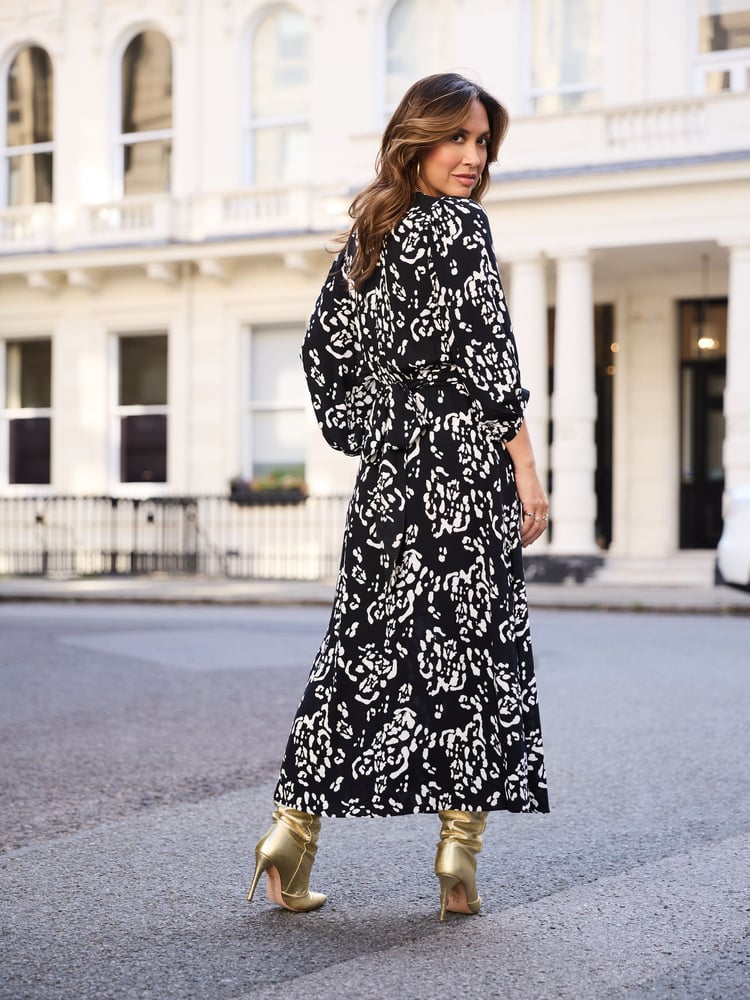 Myleene Klass Printed Midi Wrap Dress - Image 2 of 6