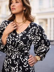 Myleene Klass Printed Midi Wrap Dress - Image 4 of 6