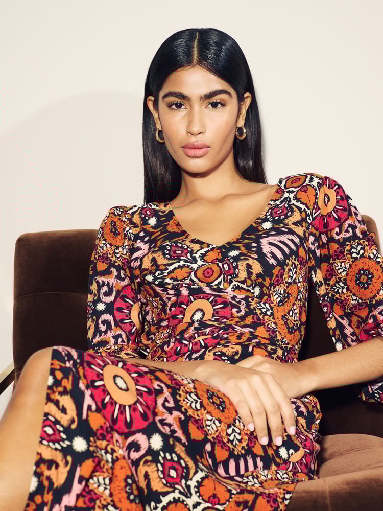 Myleene Klass Printed Midi Wrap Dress - Image 5 of 5