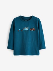 Multicolour Small 100% Cotton Transport Long Sleeve T-Shirts 5 Pack (3mths-7yrs) - Image 2 of 8