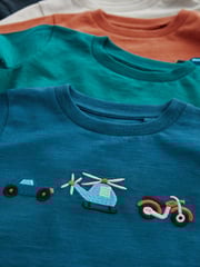 Multicolour Small 100% Cotton Transport Long Sleeve T-Shirts 5 Pack (3mths-7yrs) - Image 8 of 8