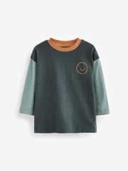 Multi 100% Cotton Slogan Long Sleeve T-Shirts 5 Pack (3mths-7yrs) - Image 6 of 7
