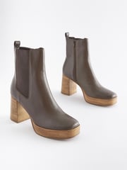 Chocolate Brown Forever Comfort® Platform Ankle Boots - Image 1 of 5