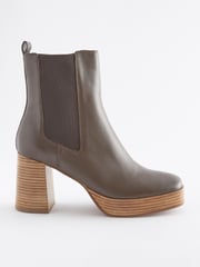 Chocolate Brown Forever Comfort® Platform Ankle Boots - Image 2 of 5