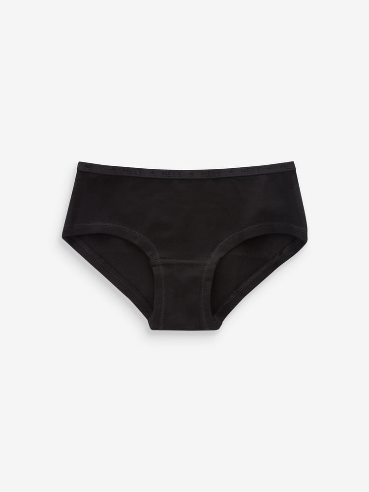Black Elastic Hipster Briefs 7 Pack (2-16yrs) - Image 2 of 3