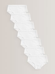 White Elastic Hipster Briefs 7 Pack (2-16yrs) - Image 1 of 2
