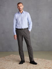 Light Blue Slim Fit Single Cuff Signature Trimmed Shirt - Image 2 of 7