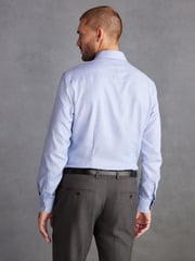 Light Blue Slim Fit Single Cuff Signature Trimmed Shirt - Image 4 of 7