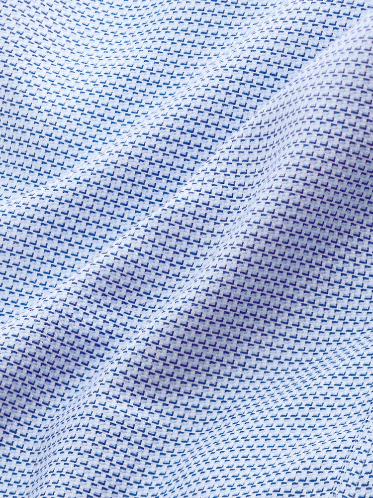 Light Blue Slim Fit Single Cuff Signature Trimmed Shirt - Image 7 of 7