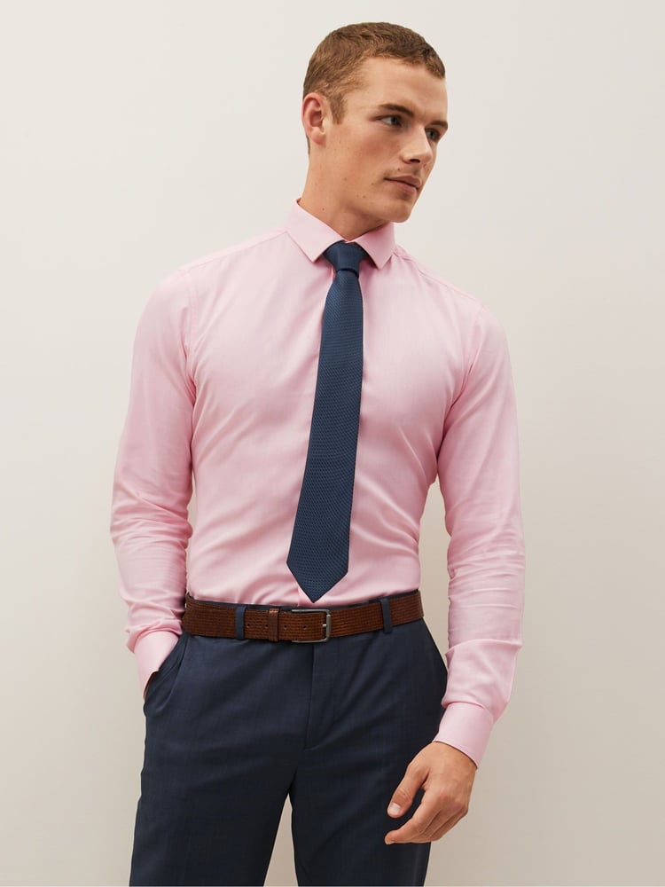Pink/Navy Blue Shirt And Tie Pack - Image 1 of 7