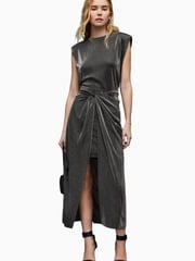 AllSaints Silver Sami Metallic Skirt - Image 1 of 6