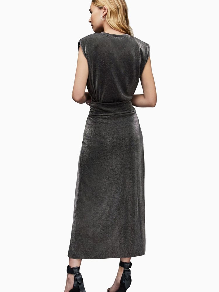 AllSaints Silver Sami Metallic Skirt - Image 2 of 6