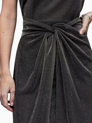 AllSaints Silver Sami Metallic Skirt - Image 4 of 6