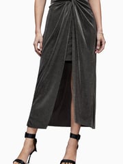 AllSaints Silver Sami Metallic Skirt - Image 5 of 6