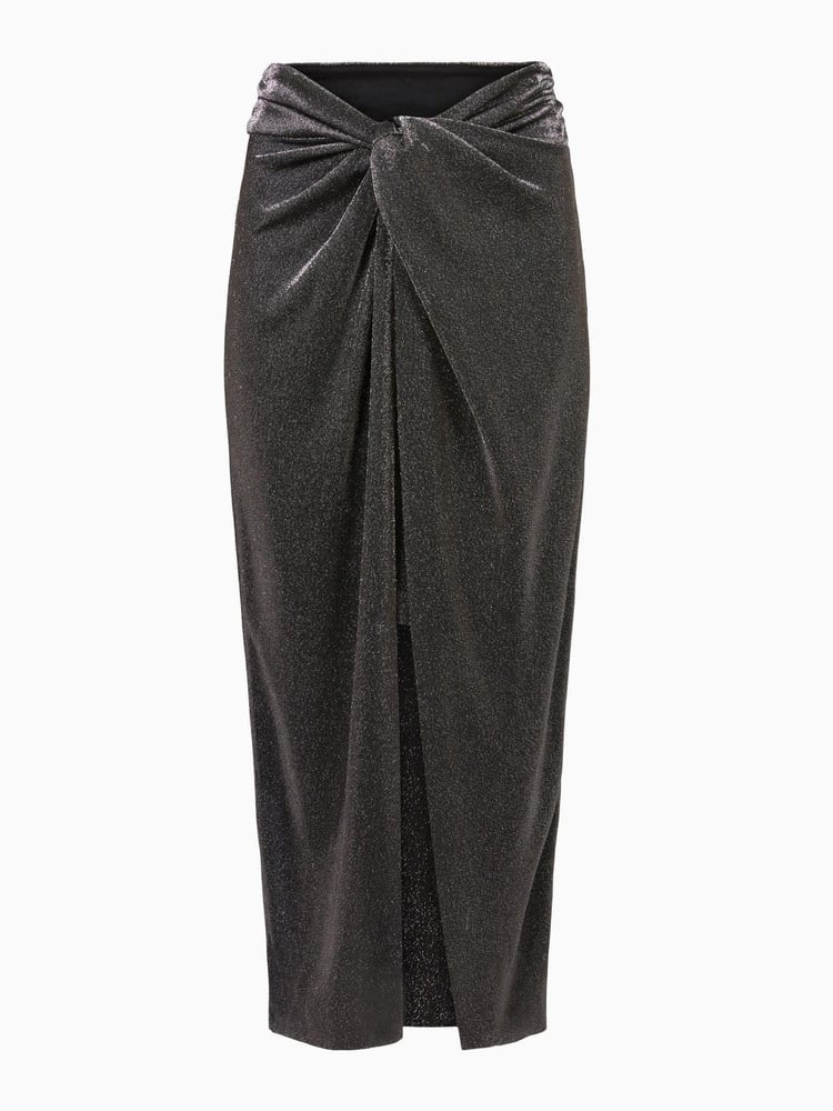 AllSaints Silver Sami Metallic Skirt - Image 6 of 6
