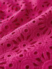 Bright Pink Cotton Crochet Flower Halter-Neck Vest - Image 6 of 6