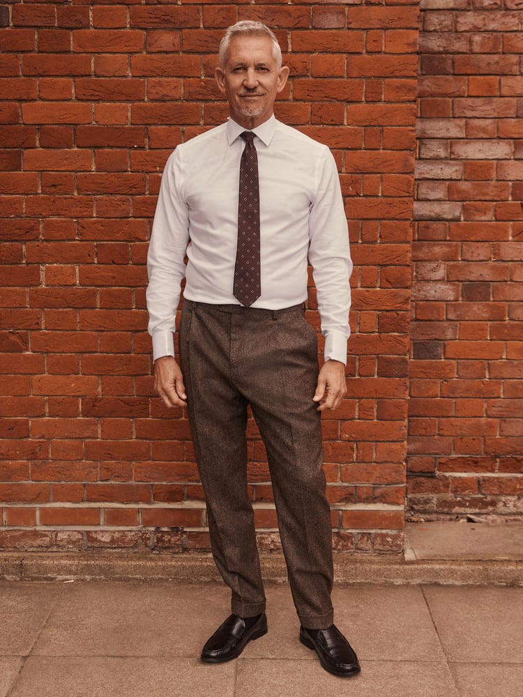 Taupe Slim Fit Signature Moons British Fabric Textured Suit Trousers - Image 2 of 9