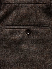 Taupe Slim Fit Signature Moons British Fabric Textured Suit Trousers - Image 7 of 9