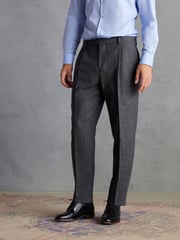 Charcoal Grey Slim Fit Signature Moons British Fabric Textured Suit Trousers - Image 1 of 9