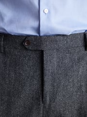 Charcoal Grey Slim Fit Signature Moons British Fabric Textured Suit Trousers - Image 4 of 9