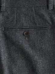 Charcoal Grey Slim Fit Signature Moons British Fabric Textured Suit Trousers - Image 6 of 9