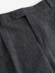Charcoal Grey Slim Fit Signature Moons British Fabric Textured Suit Trousers - Image 8 of 9