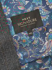 Charcoal Grey Regular Fit Signature TG Di Fabio Italian Fabric Check Waistcoat - Image 10 of 11
