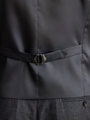 Charcoal Grey Regular Fit Signature TG Di Fabio Italian Fabric Check Waistcoat - Image 6 of 11