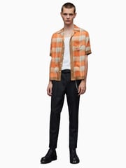 AllSaints Orange Suburus Short Sleeve Shirt - Image 3 of 6