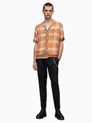 AllSaints Orange Suburus Short Sleeve Shirt - Image 4 of 6