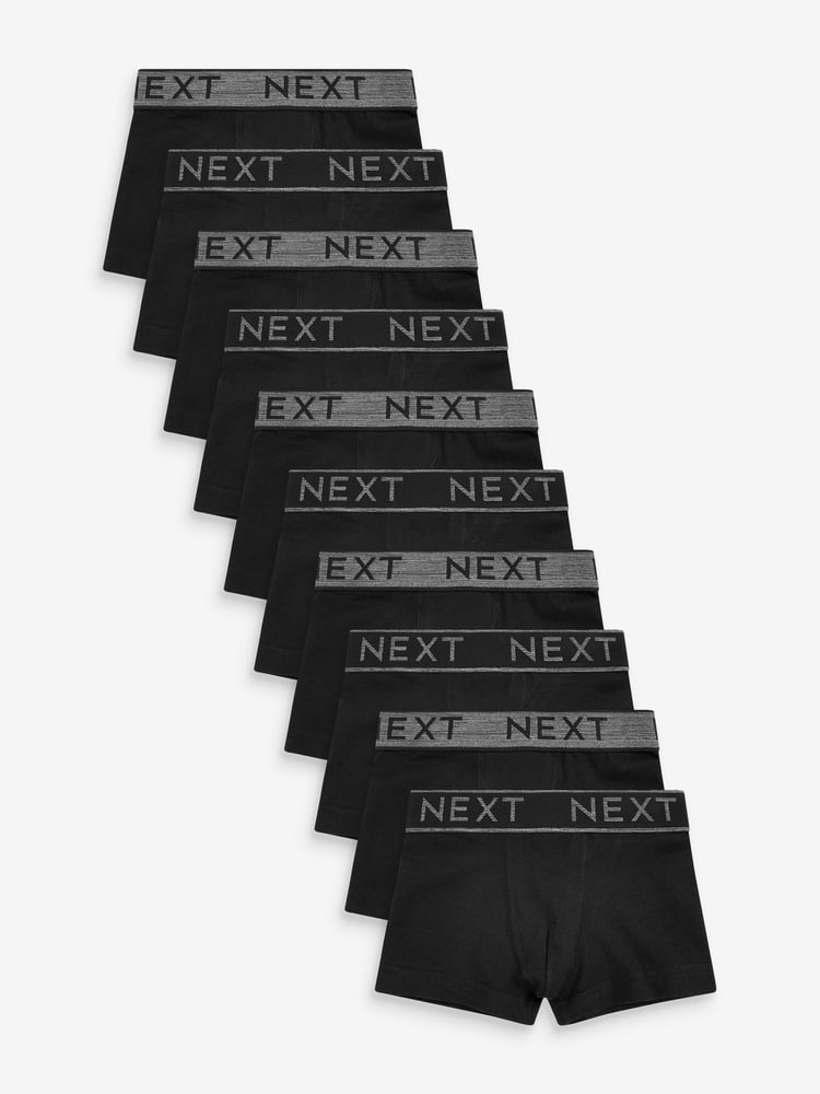Black/Grey Waistband Trunks 10 Pack (1.5-16yrs) - Image 1 of 11