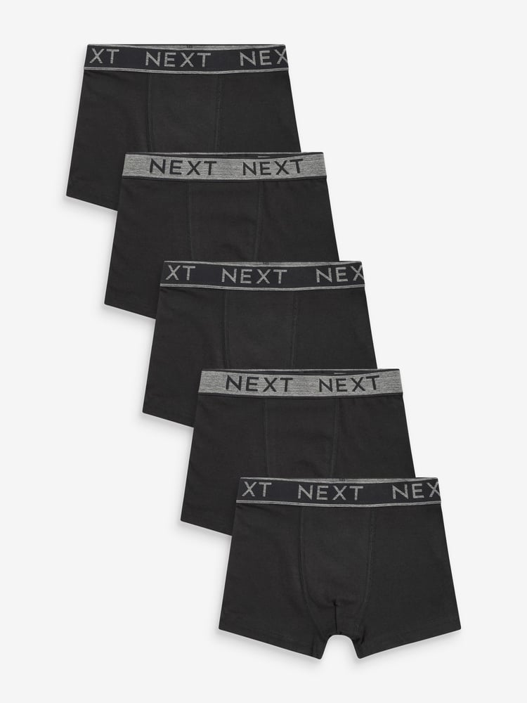 Black/Grey Waistband Trunks 5 Pack (2-16yrs) - Image 1 of 2
