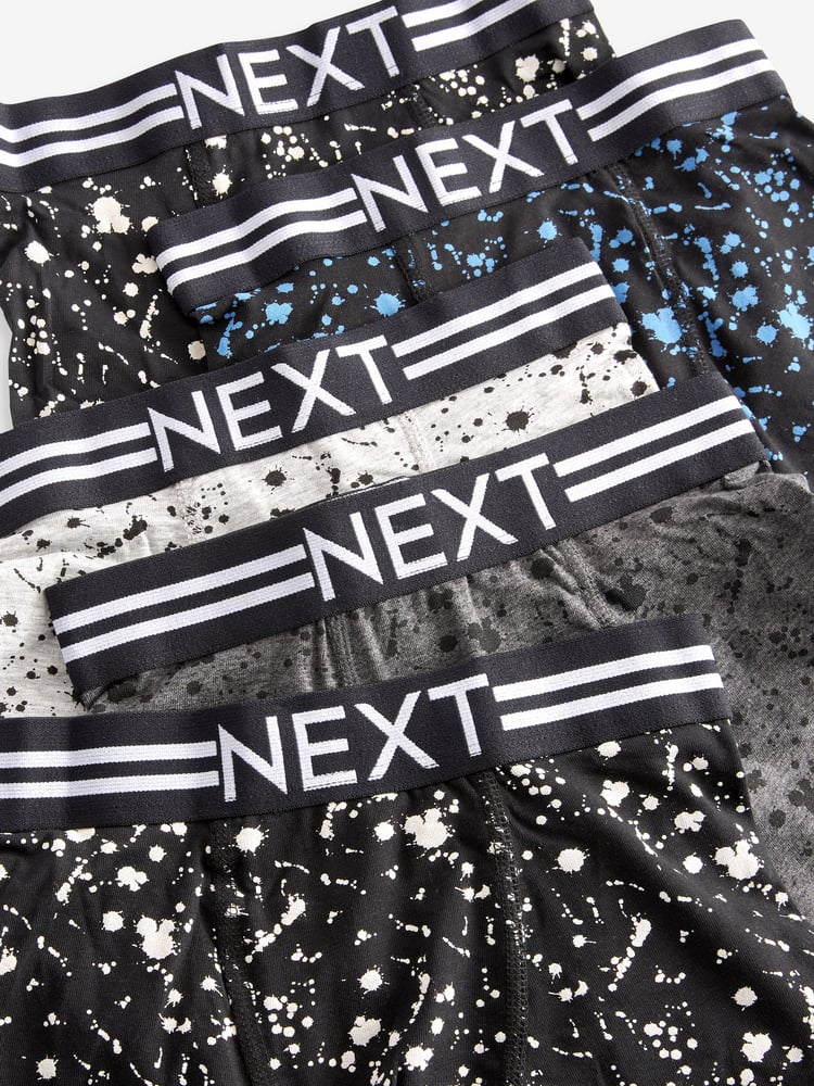 Black/White Splat Trunks 5 Pack (2-16yrs) - Image 7 of 7