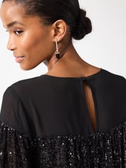 Black Long Sleeve Sequin Sparkle Top - Image 4 of 6