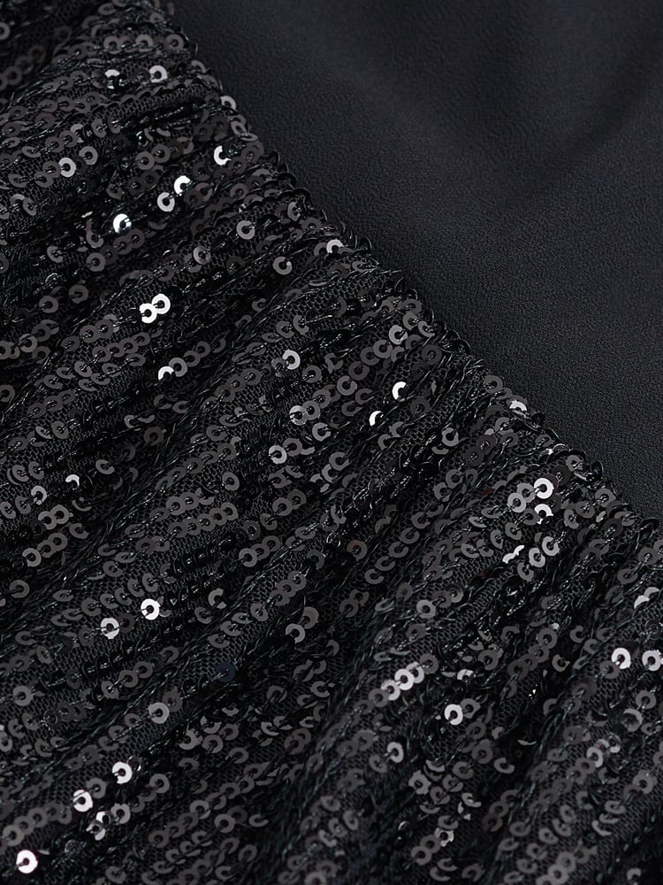 Black Long Sleeve Sequin Sparkle Top - Image 6 of 6