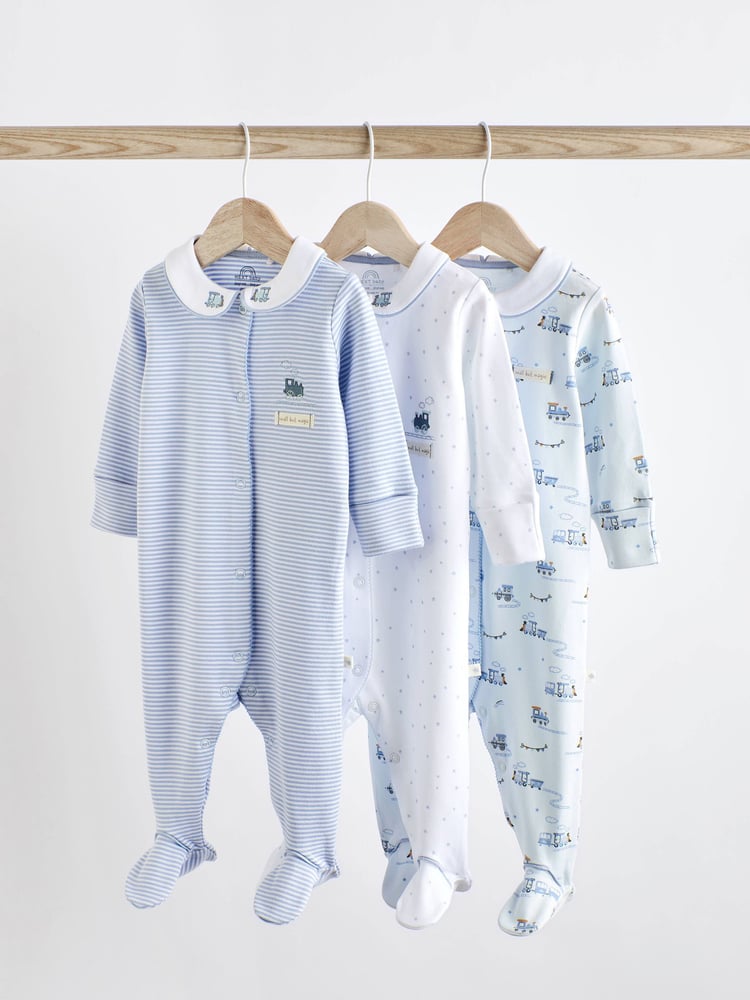 White Baby Sleepsuits 3 Pack (0-2yrs) - Image 1 of 15