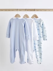White Baby Sleepsuits 3 Pack (0-2yrs) - Image 2 of 15